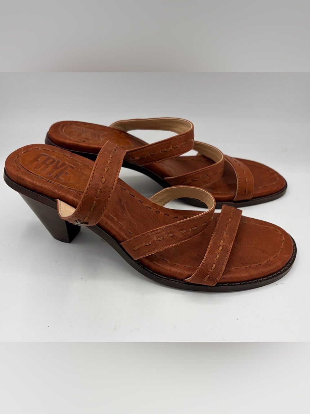 Frye Estelle leather strap on slide sandal women’s 10
